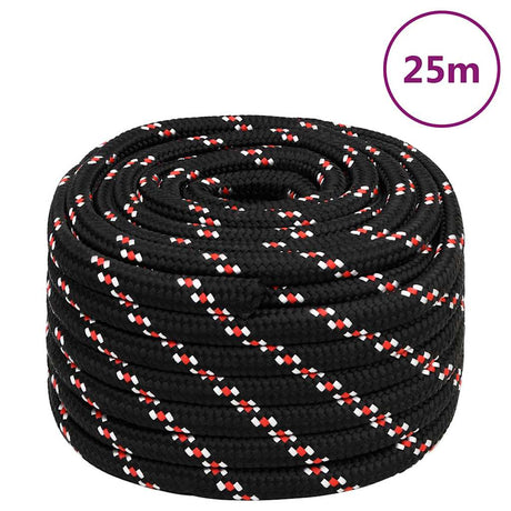 VidaXL Bootsseil 20 mm 25 m Polypropylen schwarz