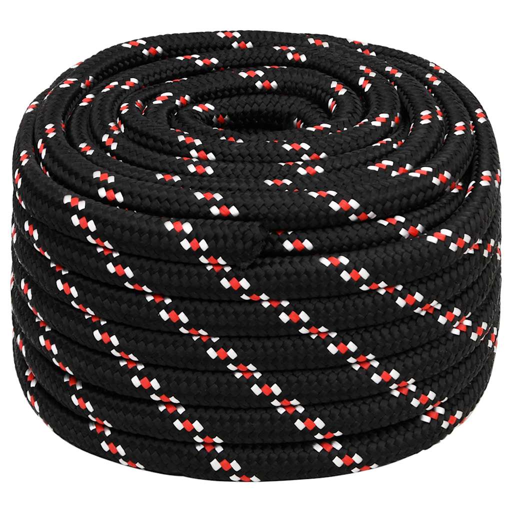 VidaXL Bootsseil 20 mm 25 m Polypropylen schwarz