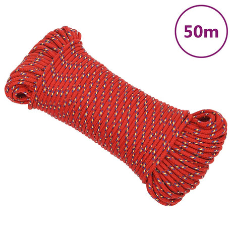 Vidaxl -Bootseil 3 mm 50 m Polypropylenrot