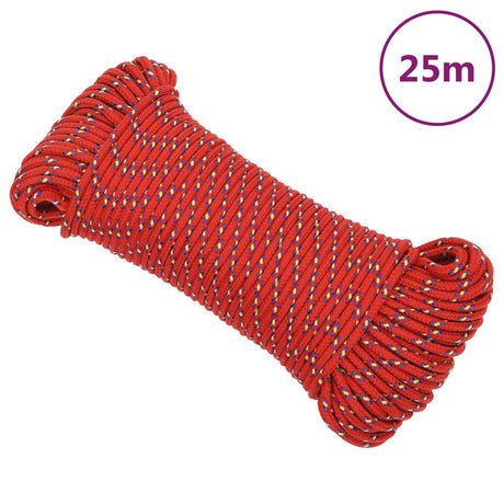 Vidaxl -Bootseil 4 mm 25 m Polypropylenrot