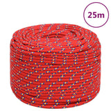 Vidaxl -Bootseil 6 mm 25 m Polypropylenrot