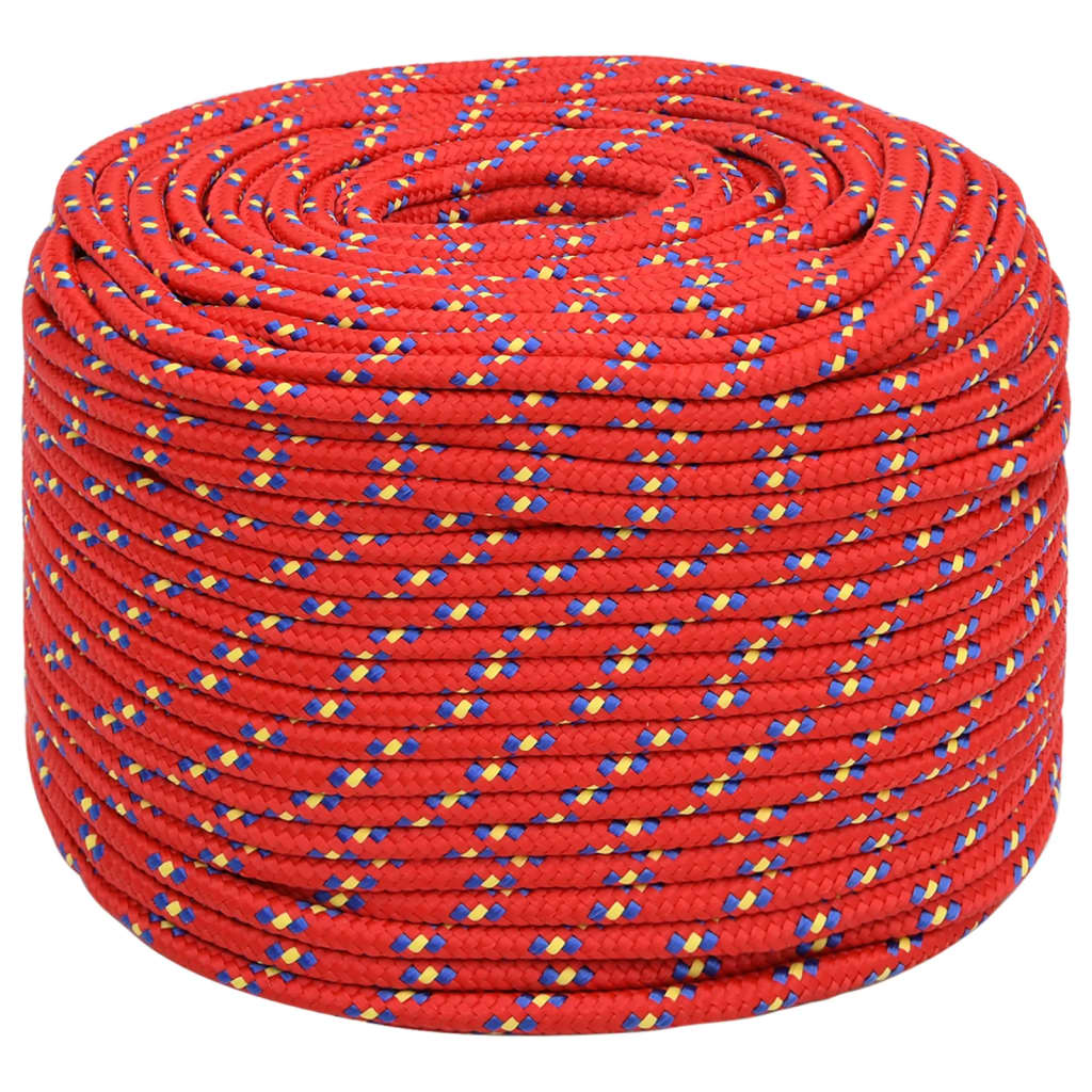 Vidaxl -Bootseil 8 mm 25 m Polypropylenrot