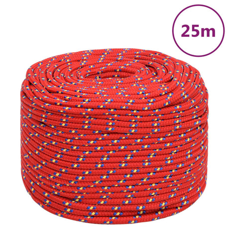 Vidaxxl Bootsseil 10 mm 25 m Polypropylen rot