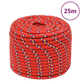 Vidaxxl Bootsseil 12 mm 25 m Polypropylen rot