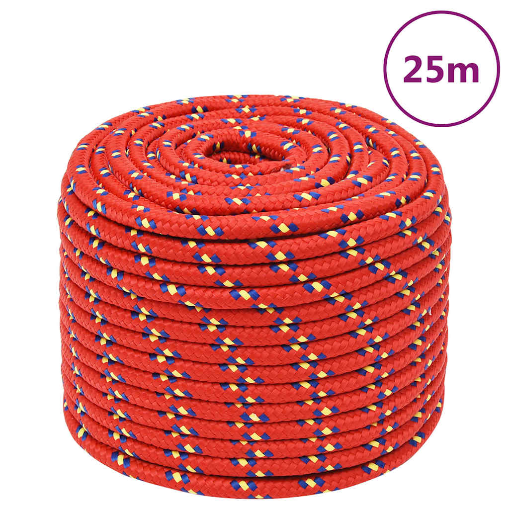 Vidaxxl Bootsseil 14 mm 25 m Polypropylen rot
