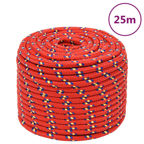Vidaxxl Bootsseil 14 mm 25 m Polypropylen rot