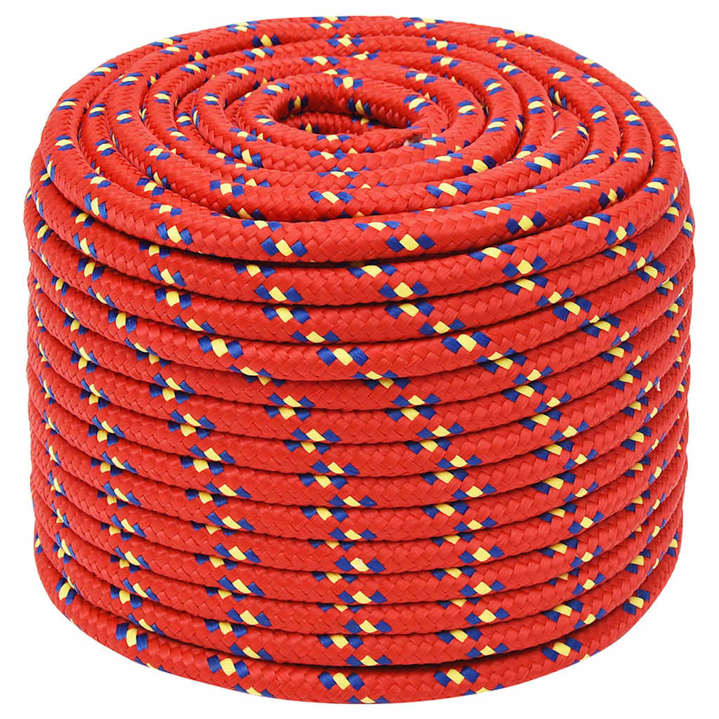 Vidaxxl Bootsseil 14 mm 25 m Polypropylen rot