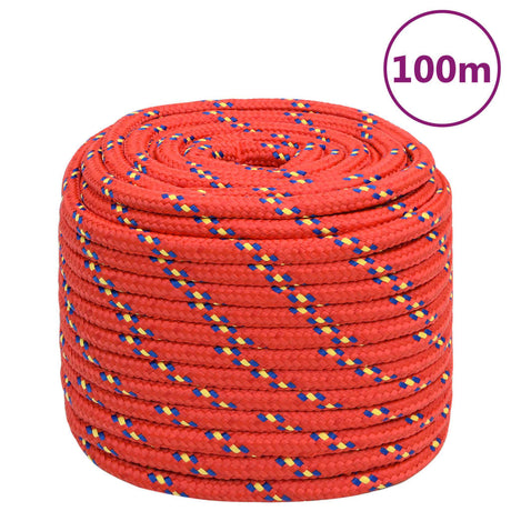 Vidaxxl Bootsseil 18 mm 100 m Polypropylen rot
