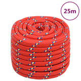 VidaXL Bootsseil 20 mm 25 m Polypropylen rot