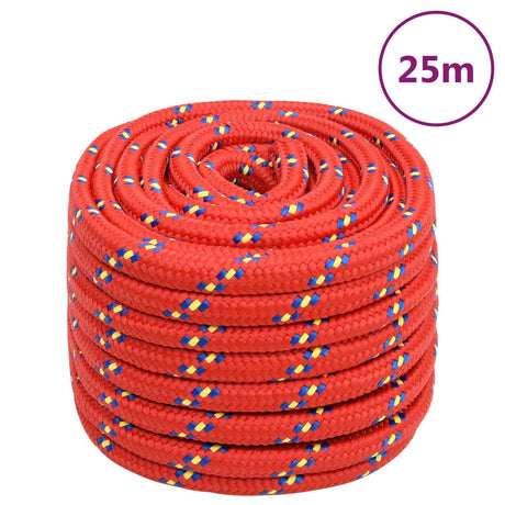 Vidaxxl Bootsseil 20 mm 25 m Polypropylen rot