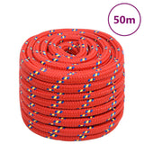 Vidaxxl Bootsseil 20 mm 50 m Polypropylen rot