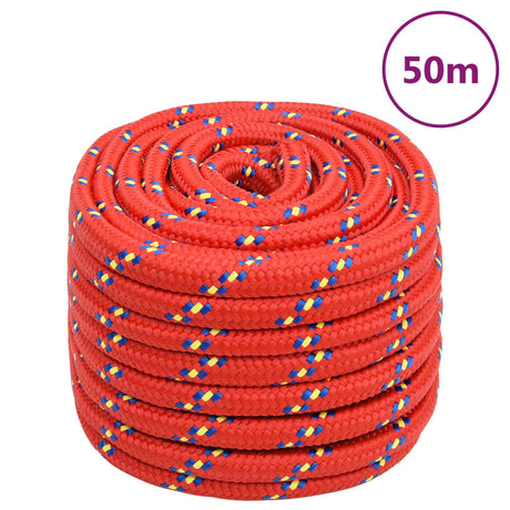 Vidaxxl Bootsseil 20 mm 50 m Polypropylen rot