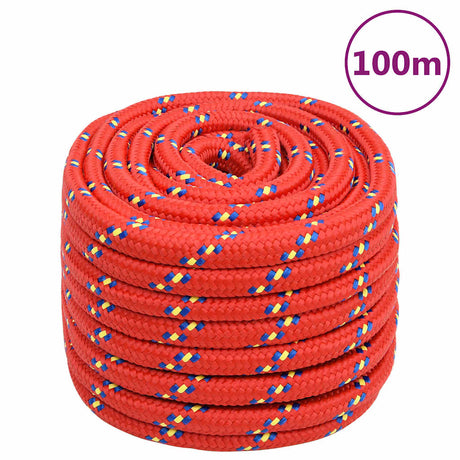 Vidaxxl Bootsseil 20 mm 100 m Polypropylen rot