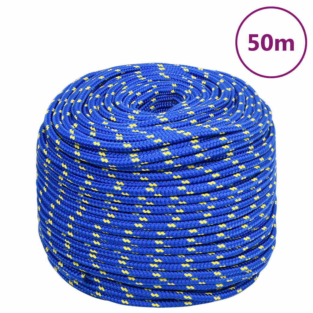 VidaXL Bootsseil 6 mm 50 m Polypropylen blau
