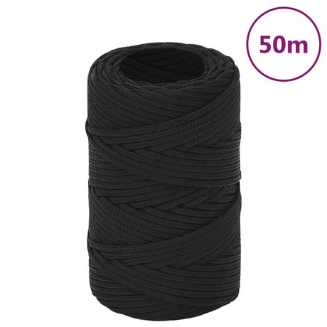 Vidaxl Bootsseil 2 mm 50 m Polypropylen schwarz