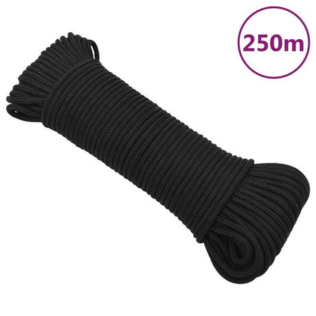 Vidaxl Bootsseil 4 mm 250 m Polypropylen schwarz