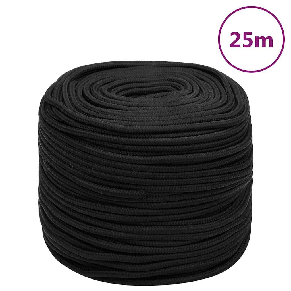 Vidaxl Bootsseil 6 mm 25 m Polypropylen schwarz