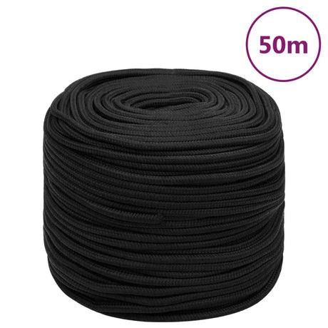 Vidaxl Bootsseil 6 mm 50 m Polypropylen schwarz