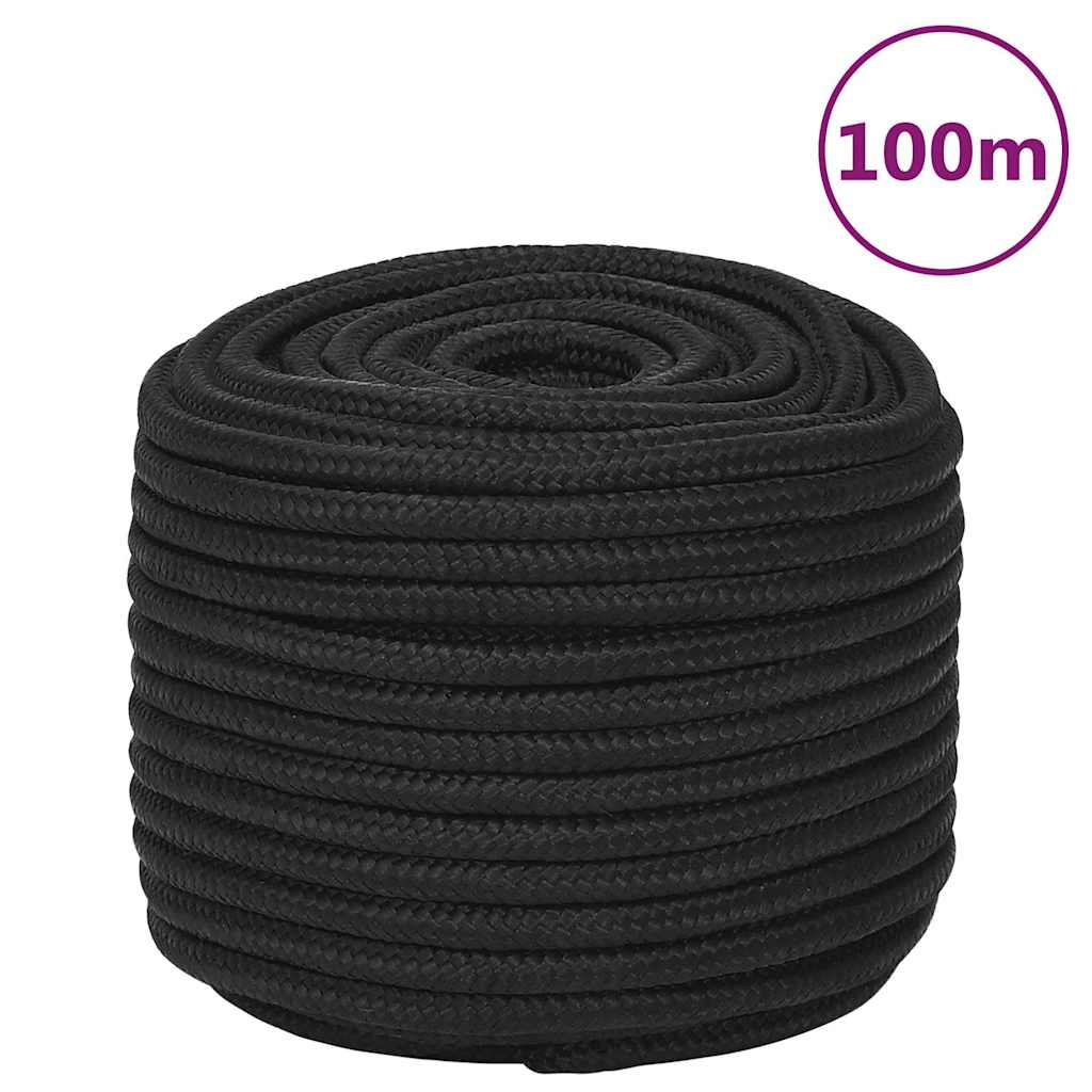 Vidaxl Bootsseil 14 mm 100 m Polypropylen schwarz