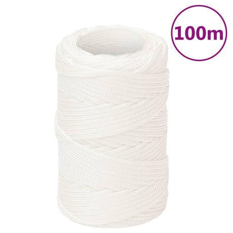Vidaxl Bootsseil 2 mm 100 m Polypropylen massiv weiß