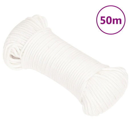 Vidaxl Bootsseil 4 mm 50 m Polypropylen massiv weiß