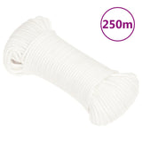 Vidaxl Bootsseil 5 mm 250 m Polypropylen massiv weiß