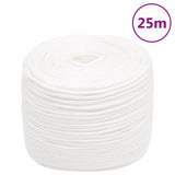 Vidaxl -Bootseil 6 mm 25 m Polypropylen Voll weiß