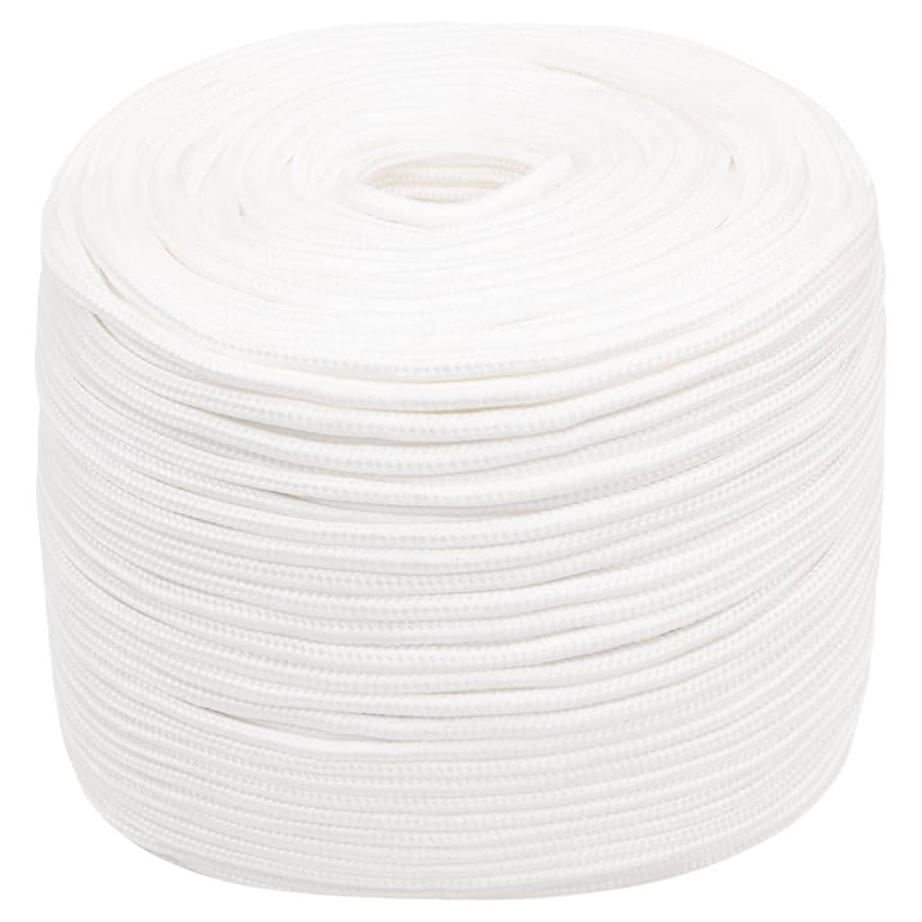 Vidaxl -Bootseil 6 mm 25 m Polypropylen Voll weiß