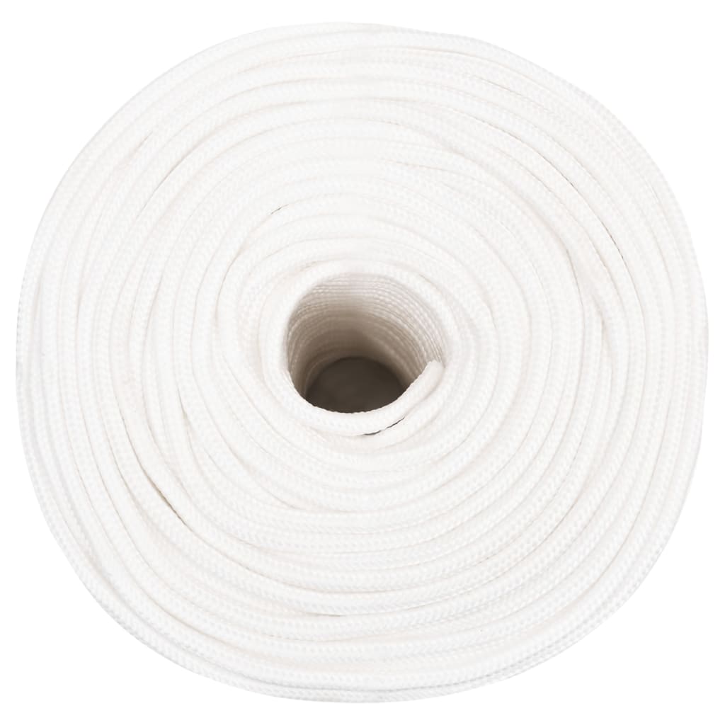 Vidaxl -Bootseil 6 mm 25 m Polypropylen Voll weiß