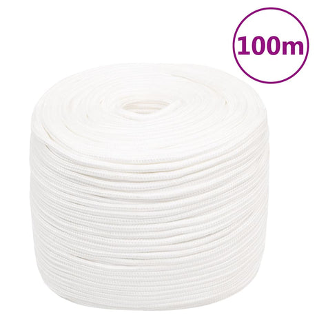 Vidaxl -Bootseil 8 mm 100 m Polypropylen Voll weiß