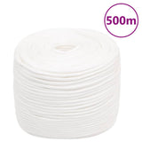 Vidaxl -Bootseil 10 mm 500 m Polypropylen Voll weiß