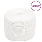 Vidaxl -Bootseil 10 mm 500 m Polypropylen Voll weiß