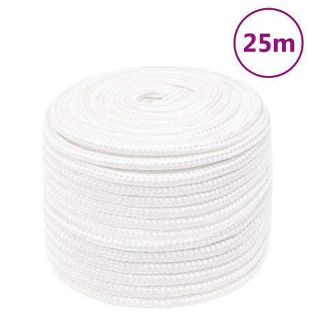 Vidaxl Bootsseil 12 mm 25 m Polypropylen massiv weiß