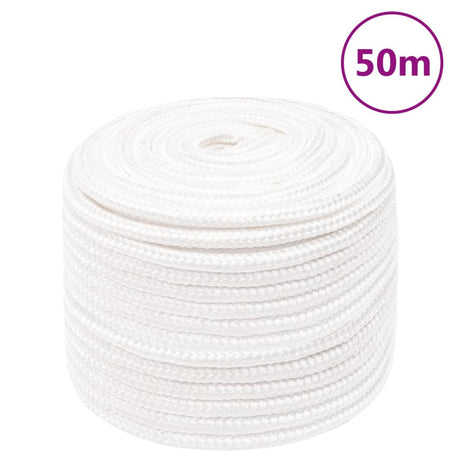 Vidaxl Bootsseil 14 mm 50 m Polypropylen massiv weiß