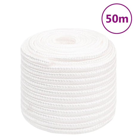 Vidaxl Bootsseil 18 mm 50 m Polypropylen massiv weiß