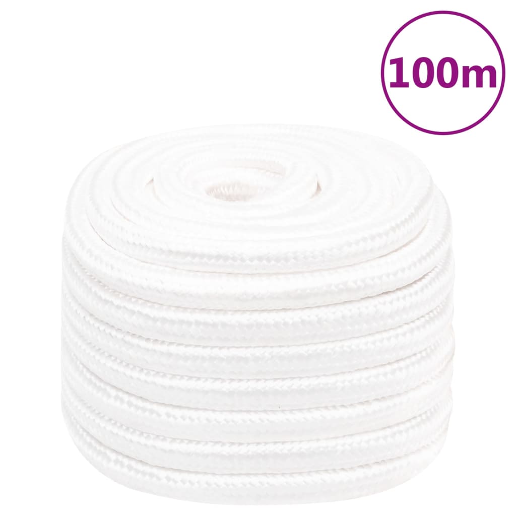 Vidaxl Bootsseil 20 mm 100 m Polypropylen massiv weiß