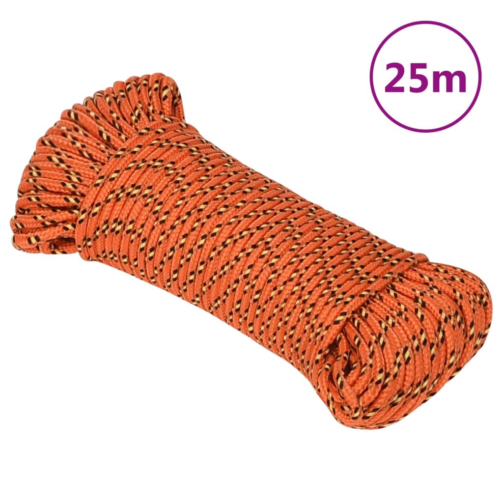 Vidaxl -Bootseil 4 mm 25 m Polypropylenorange