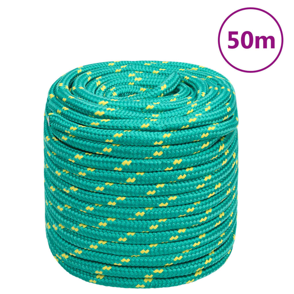 VidaXL Bootsseil 18 mm 50 m Polypropylen grün
