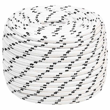 Vidaxl -Bootseil geflochten 14 mmx25 m Polyesterweiß