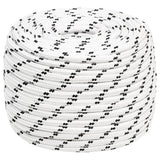 Vidaxl -Bootseil geflochten 14 mmx25 m Polyesterweiß