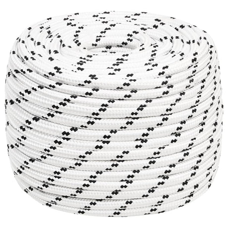 Vidaxl -Bootseil geflochten 14 mmx25 m Polyesterweiß