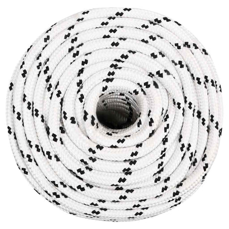Vidaxl -Bootseil geflochten 14 mmx25 m Polyesterweiß