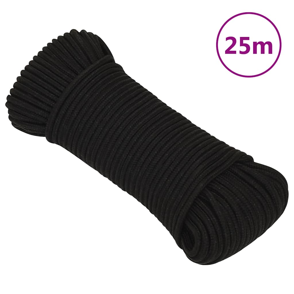Vidaxl Werkouw 3 mm 25 m Polyesterschwarz