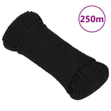 Vidaxx Arbeitsseil 3 mm 250 m Polyester schwarz