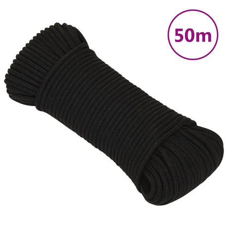 Vidaxx Arbeitsseil 4 mm 50 m Polyester schwarz