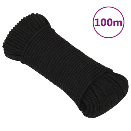 Vidaxx Arbeitsseil 4 mm 100 m Polyester schwarz