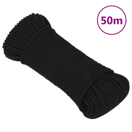 Vidaxx Arbeitsseil 5 mm 50 m Polyester schwarz