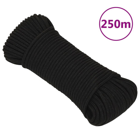 Vidaxx Arbeitsseil 5 mm 250 m Polyester schwarz