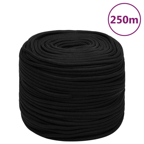 Vidaxx Arbeitsseil 6 mm 250 m Polyester schwarz