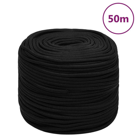 Vidaxx Arbeitsseil 10 mm 50 m Polyester schwarz